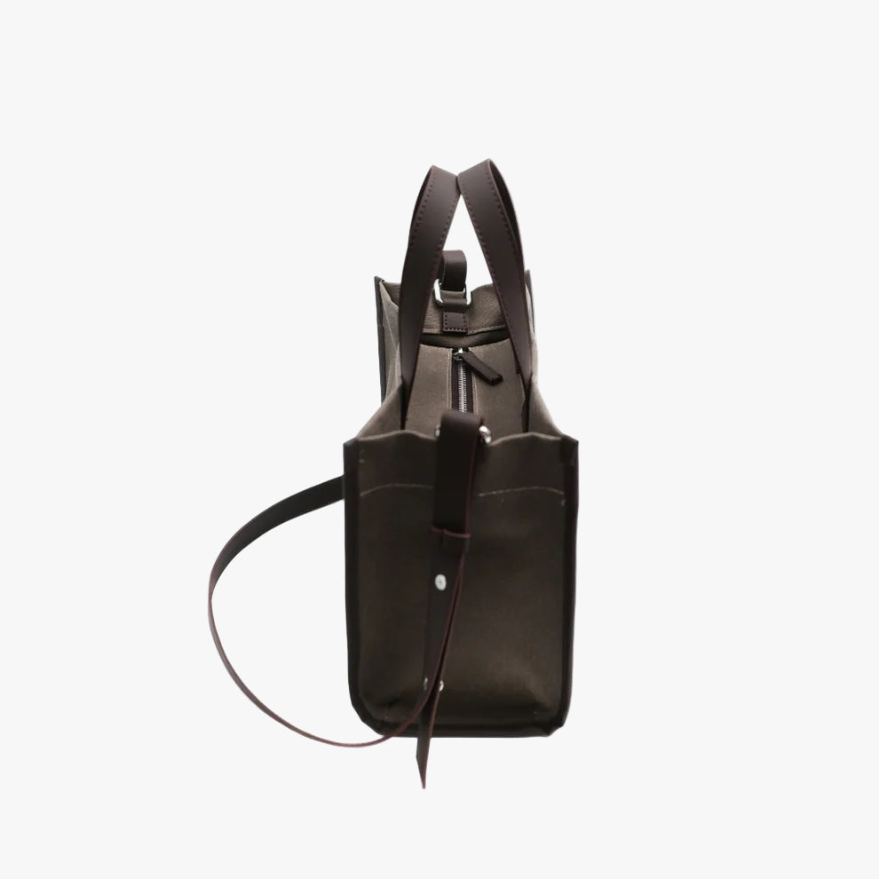 Kanvas Mini Tote Çanta Kahve