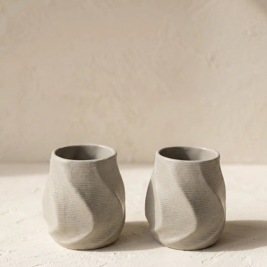 Kıvrım Hatlı Espresso Bardağı – 2'li Set