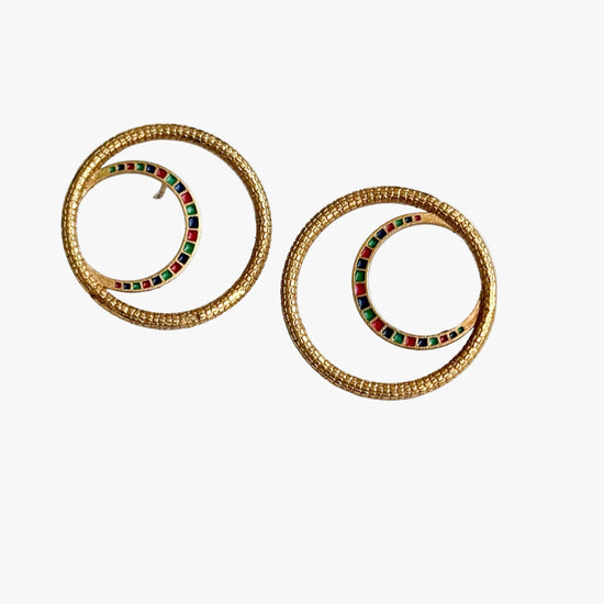 Yuvarlak Mozaik Küpe